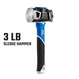 Real Steel Sledge Hammer, 3lb Drilling Club Hammer with Demolition Face and Driving Face, 0574