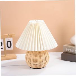 Ciieeo Decorative Led Night Light Bedroom Table Lamp Pleated Lampshade for Desk