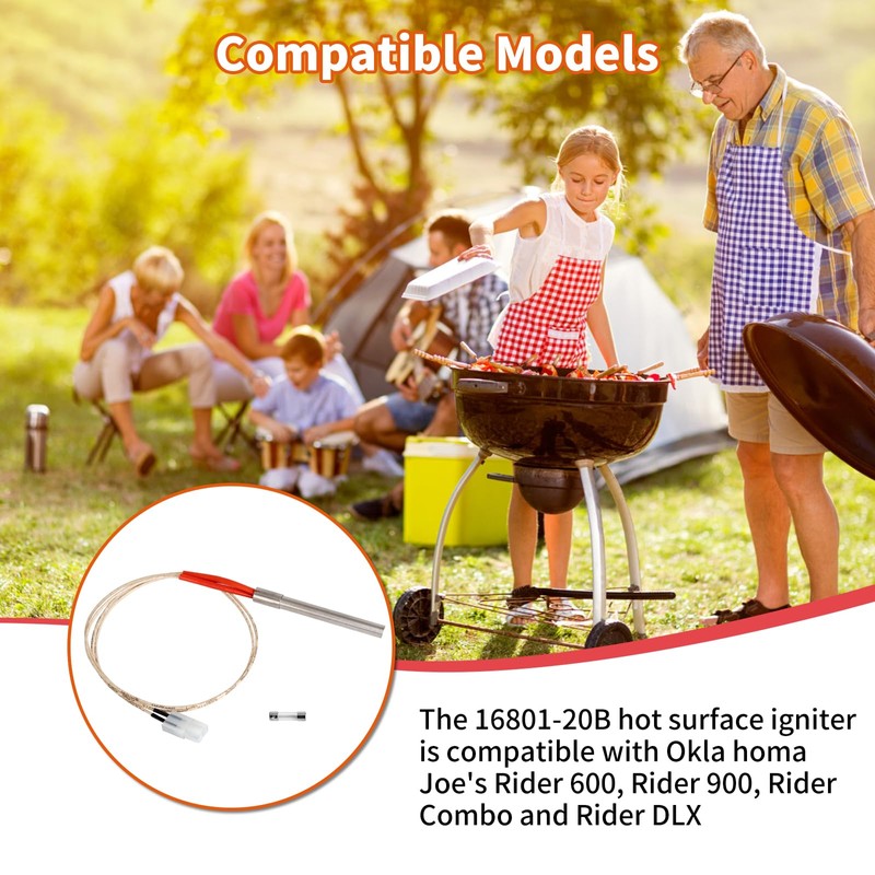 16801-20B Grill Hot Rod Igniters Compatible with Oklahoma Joe's Rider