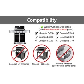 SUNRRA 17.5-Inch 7620 Flavorizer Bars for Weber Genesis E-310 E-330, 300 Series-Front-Mounted Control (NOT Fit for Genesis II), Heavy Duty Porcelain-enameled Genesis Grill Parts, 5 Packs