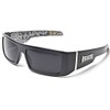 LOCS Black Harcore 58 Bandana Silver Inside Sunglasses + Free
