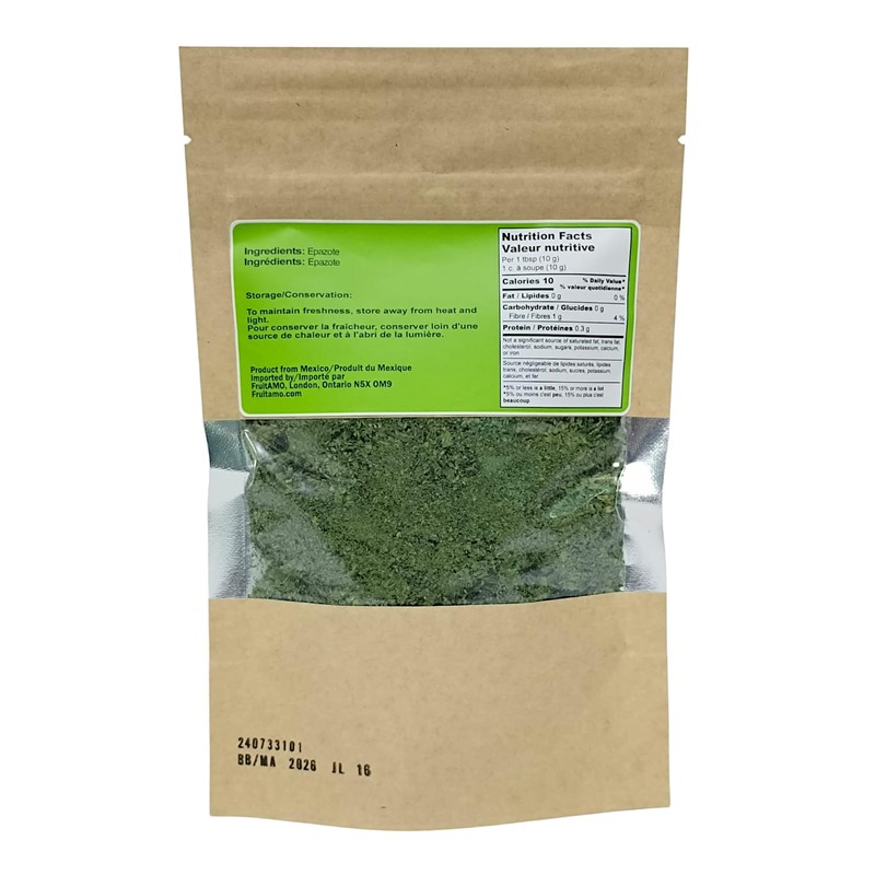 Chilmolli Epazote leaves, dehydrated gourmet 20g/ Feuilles D´Epazote déshydraté/Hojas de