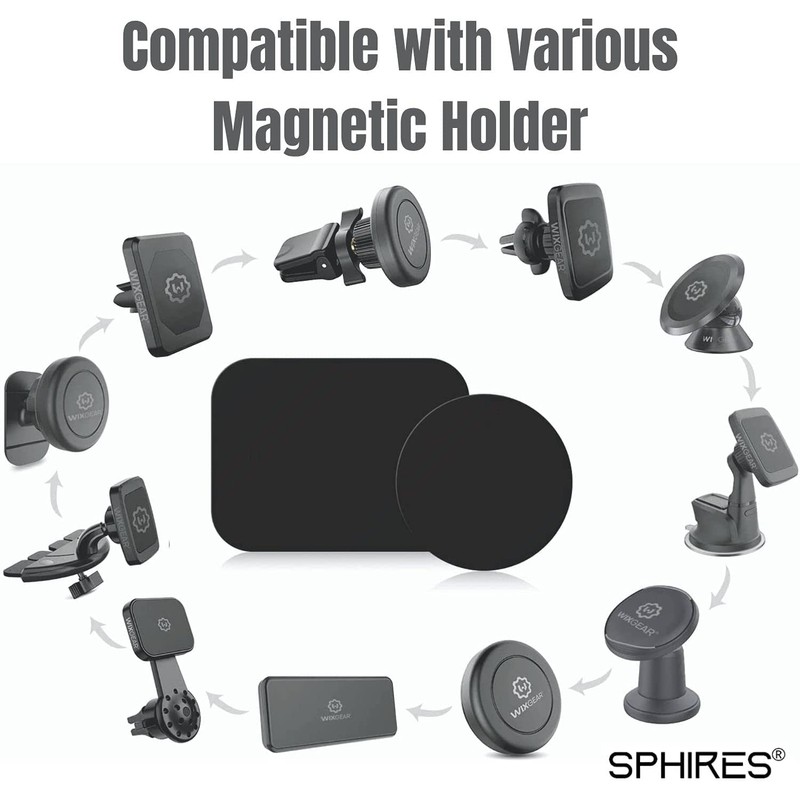 sphires 4 Pack Metal Plate for Magnetic Phone Car Mount