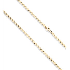 Miabella Italian 18K Gold Over 925 Sterling Silver Sparkle Mirror Link Chain Necklace for Women, Made in Italy (Length 24 inch)