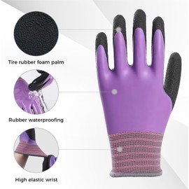 Jsdoin 3 Pairs Gardening Gloves for Women and Men, Heavy Duty Gardening Gloves Thorn Proof Comfortable Breathable Garden Gloves, Waterproof Multi-Purpose Work Gloves for Yard, Fishing （M）