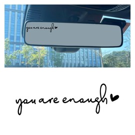 Mirror Stickers for Cars, You are Enough Rearview Mirror Stickers, Car Window Decal Decoration, Dresser Mirror Decals, Car Decoration Accessories, Car Mirror Decals for Women (You are Enough-Black)