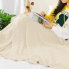 sourcing map 100% Cotton Cable Knit Throw Blanket,Soft Lightweight Lap