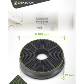 DEKAROX 2 x Activated Carbon Filter 105 mm Diameter for Respekta MIZ0058 MIZ 0058 PKM CF130 Candy 49040890 35602288 for Cooker Hood