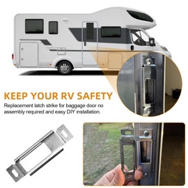 314301 RV Door Strike Plate, Replacement RV Baggage Door Latch Strike for 5th Wheels Travel Trailers Mobile Home Door Plate, DIY RV Entry Door Replacement Parts RV Door Latch for Door Lock Parts 2 PCS