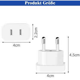 2 Stück US to EU Adapter, Reiseadapter US auf EU, 2 Pin Adapter USA Deutschland Stecker, Typ A USA Adapter Steckdose, USA Adapter Steckdose von USA nach EU Deutschland Frankreich Spanien(Weiß)