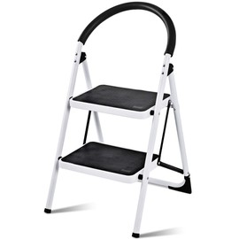 Giantex 2 Step Ladder Folding Step Stool Platform Home Kitchen Tool Multiuse Stepladder w/Sturdy Frame Rubber Hand Grip Anti-Slip Pedal Lightweight Portable Ladder 330Lbs Capacity