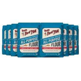Bob's Red Mill All Purpose Unbleached Flour, 5 lb (Pack of 8) - Vegan, Kosher