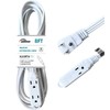 HONDERONS 8FT 3 Outlets White Flat Plug Extension Cord, 14/3
