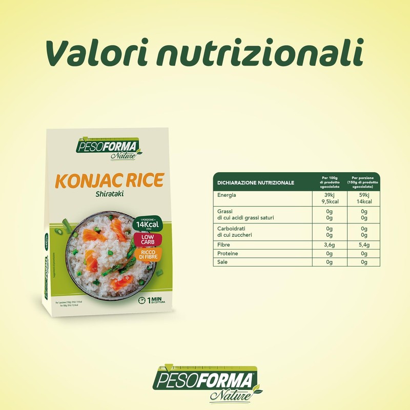 Pesoforma | Konjac Rice Shirataki 150 g, Riso di Konjac