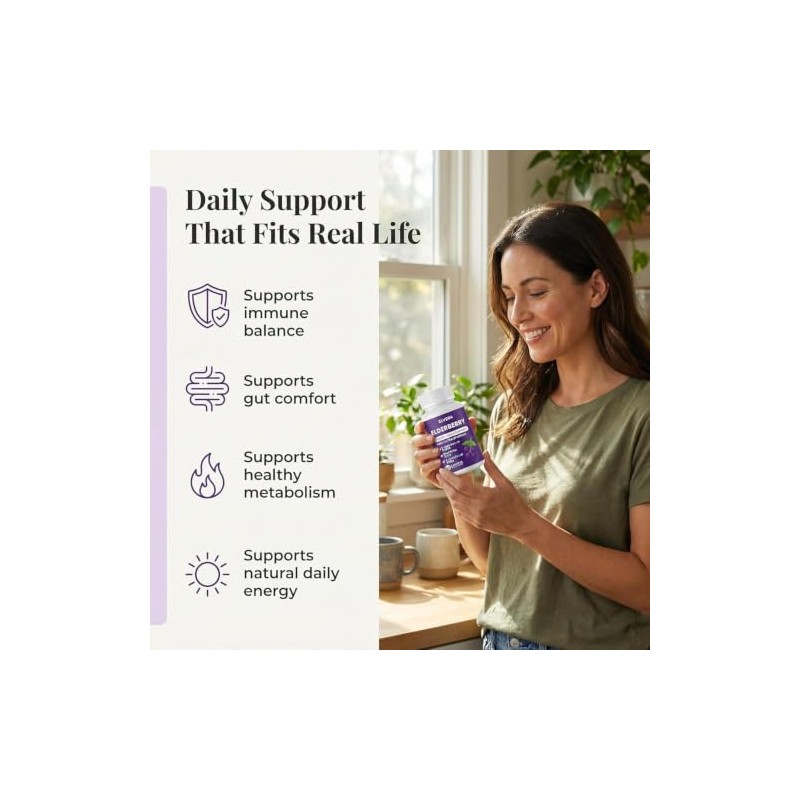Elderberry - EIvera Gut Support Complex, 1200mg Elderberry Extract Capsules,