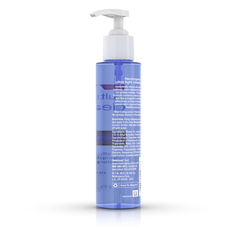 Neutrogena Ultra Light Facial Cleansing Oil & Makeup Remover, Non-Comedogenic