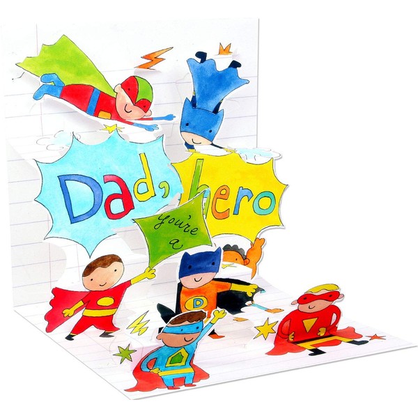 3D Greeting Card - DAD, YOU'RE A HERO! - Father's Day