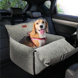 PawSeat Premium Dog Car Seat for Small to Medium Dogs- Puppy Portable Dog Booster Seat with Clip-On Leash and Adjustable Straps- Up to 35 lbs
