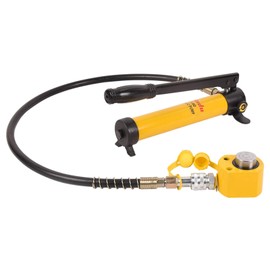 LCyindu Porta Power Kit 10T Low Profile Hydraulic Ram Cylinder Jack FPY-10 0.43" Stroke Single-Acting + 400cc Hydraulic Hand Pump CP-180 for Machinery and Industry