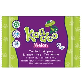 Kandoo Disposable Wet Melon Wipes Suitable for Children Extreme Softness 3 Packs of 60 Wipes
