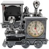 FAVOMOTO Grey Retro Train Clock Model Train Locomotive Clock Table