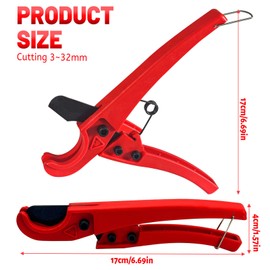 2Pcs PVC Pipe Cutter Cuts up to 1"-1/4", Steel Blade PEX Cutter, Plastic Pipe Cutter Tool, Rubber Hose Tube Cutter for CPVC ABS PE PPR PP Hoses Home Plumbing Repairs (1)