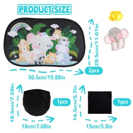shallyong Baby Car Sun Protection, Pack of 2 Sun Visor with UV Protection, Car Window Sun Protection with Storage Bag, Adsorbable Film, 50 x 30 cm, Foldable and Portable