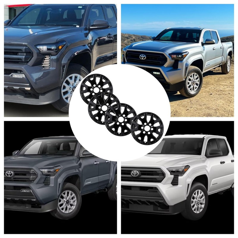 TULALUX Wheel Skins Compatible with Toyota Tacoma 2024-2025; Glossy Black