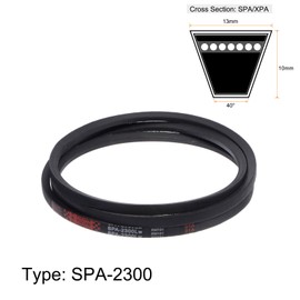 sourcing map SPA2300 V-Belt Drive Belt 2300 mm Pitch Length Rubber Power Transmission