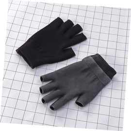 FRCOLOR 1pair Moisturizing Gel Gloves for Hands Hydrating Fingerless Skin Care Unisex Design for Christmas Birthdays and Special Occasions Black