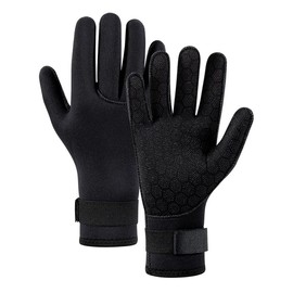 XGOPTS 3mm Neoprene Diving Gloves, Women Men Wetsuit Gloves Thermal Anti-Slip Adjustable Wrist Strap Scuba Gloves for Scuba Diving Snorkeling Surfing Paddling Kayaking Swimming (Black, Pink)