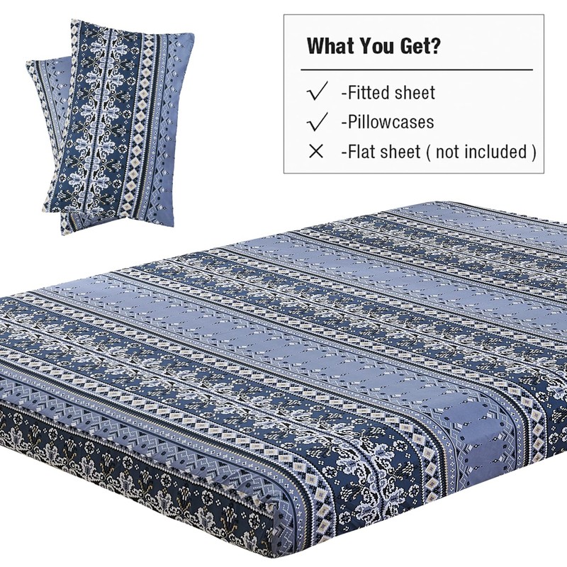 Vaulia Boho Bedding Sheet Set Full Size 3 Piece, Soft