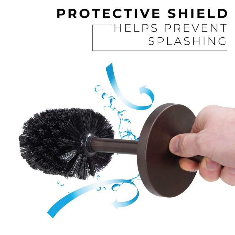 JS Jackson Supplies Sleek Toilet Brush and Holder with Metal