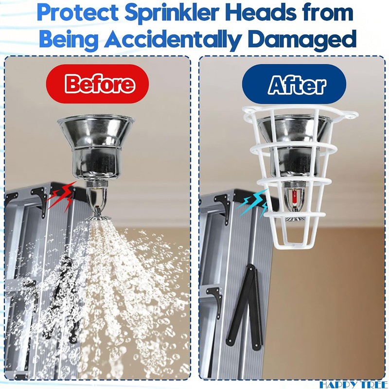 Happy Tree (4 Pack) White Fire Sprinkler Head Guard Cover