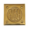 Small Push Door Plate in Solid Brass Vintage Style Old