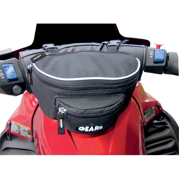 GEARS Small Handlebar Bag for Snowmobile & ATV | Snowmobile Handle-bar Pouch | ATV Handlebar Storage | Basically a Fanny Pack for Your Sled or Quad | Mini Size Essentials Sac | Universal Fit (Black)
