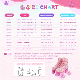 Roller Skates for Girls Boys PU Leather High-top Kid Roller Derby Skates Wheels Light Up Roller Skates Four-Wheel Shiny Youth Skates for Toddlers,Beginner Kids (Pink,34/Youth 3/Women's 4/Men's 3.5)