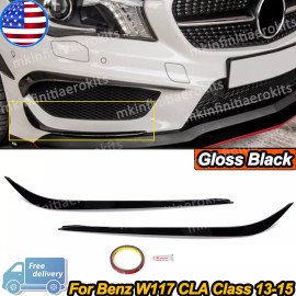 Fit  for Benz C117 W117 CLA45 2013-2015 Front Splitter Canard Fin Spoiler Lip