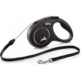 Flexi Correa retráctil clásica para Perro (Cuerda), para Perros de hasta 26 Libras, 16 pies, pequeña, Negra