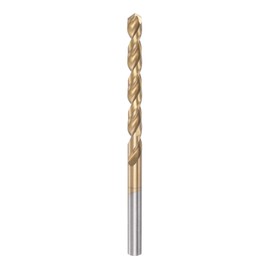 sourcing map Twisted Drill Bit 4.9 mm Titanium Coated (HSS-E) M42 High Speed Steel 8% Cobalt Straight Shaft for Stainless Steel Aluminium Alloy Metal