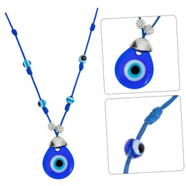 FRCOLOR Men's Adjustable Evil Eye Pendant Necklace Simple Clavicle Accessory for Stylish Neck Decoration for Father's Day Birthdays