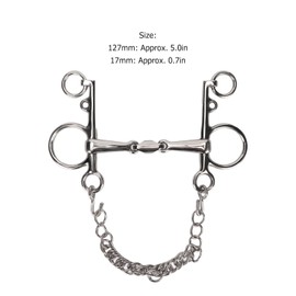 Horse Bit,Transition Bit Stainless Steel Horse Bit Accessory Horse Chewing Solid Rustproof Double Jointed Pelham for Equestrian Beginner Accessory