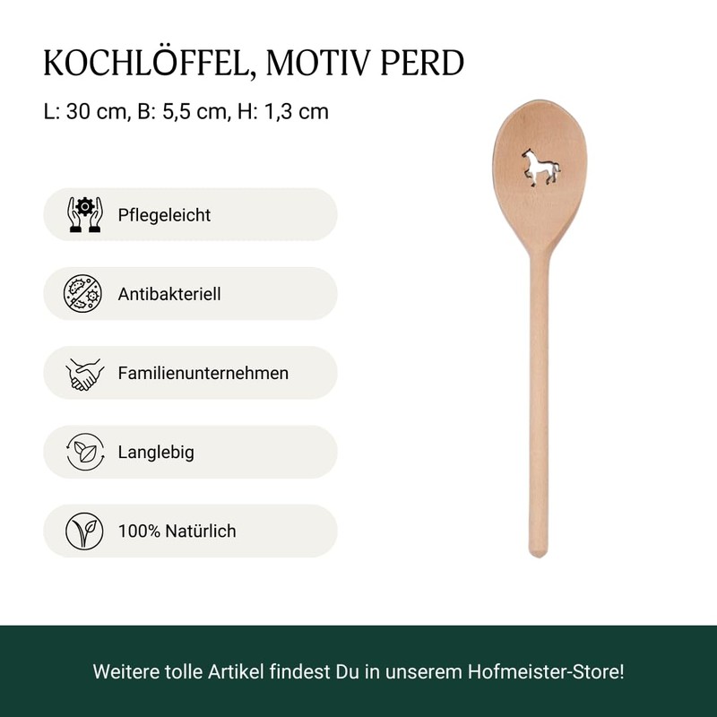 HOFMEISTER® Cooking Utensils Spoon or Spatula with Wooden Motif (Oval
