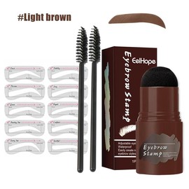 Eyebrow Stencil & Eyebrow Stamp & Eyebrow Brush Set, 1 Box Waterproof Natural Eyebrow Shading & Filling Makeup Kit, Eye Brow Makeup Products - Color: #Black, Net Weight: 1 box
