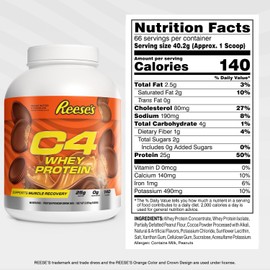 Cellucor C4 Whey Protein Powder, Reese’S Peanut Butter & Chocolate - 25g Protein, 0g Added Sugar, 140 Calories Per Serving, Supports Muscle Recovery, 66 Servings, Premium Whey for Post-Workout