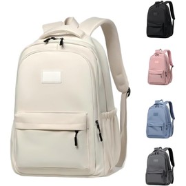 LUNA PARK Mochilas para Laptop de Gran Capacidad, Mochila Casual Minimalista de Lona en Color Sólido, Adecuado para Viajes Cámping