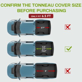 AUTOSAVER88 Soft Quad-fold Truck Bed Tonneau Cover Compatible with 2015-2024 Ford F-150 F150 (Excl. Raptor Series) 6.5ft Bed