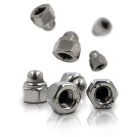 PROTECH Acorn Nuts Self-Locking DIN 986 M8 | Pack of 25 Hexagonal Acorn Nuts Rustproof Stainless Steel A2 V2A Stop Nuts with Clamping Part