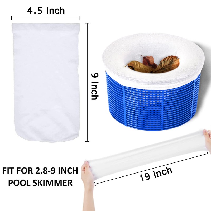 40 Pack Pool Skimmer Socks for Filters Baskets/Hot Tub Filter,