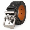JingHao Belts for Men,Casual Mens Belt Leather for Jeans,Cowboy,Black Genuine